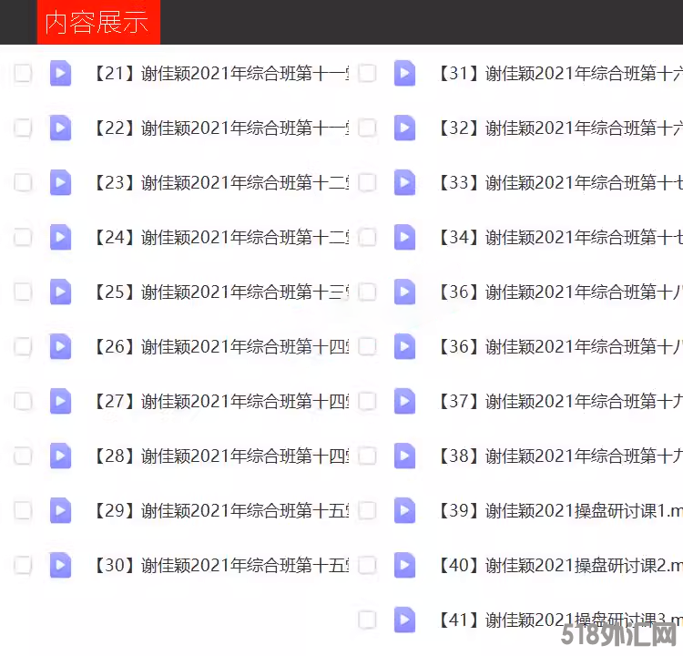 谢佳颖股票2021年主控战略K线实战班 含2021年操盘研讨课视频